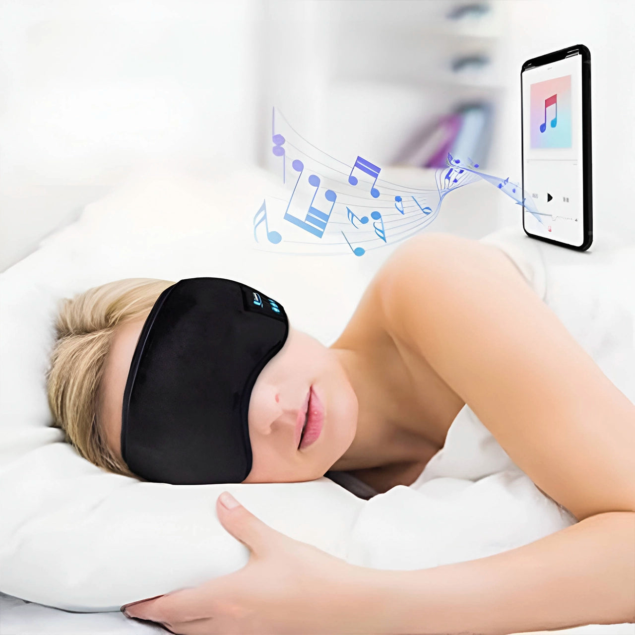 Máscara para Dormir - Tapa-olhos Bluetooth Para Viagem