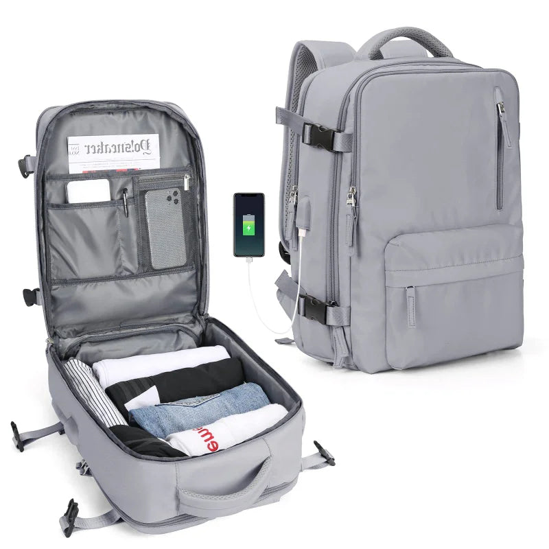 Mochila | B-Perfect PLUS - Expansível Impermeável com USB Para Viagem