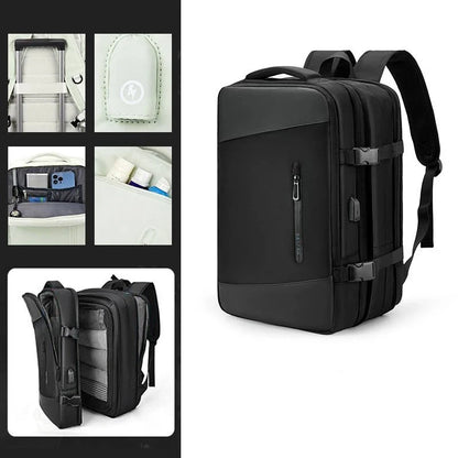 Mochila | MaxTravel - Impermeável para Viagem | Expansível até 39L | Porta USB